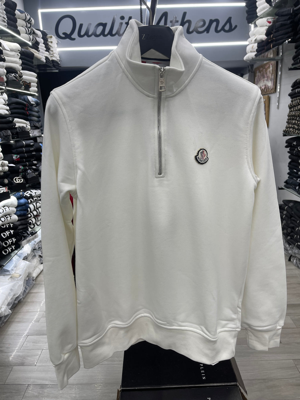 Moncler με φερμουάρ λευκό